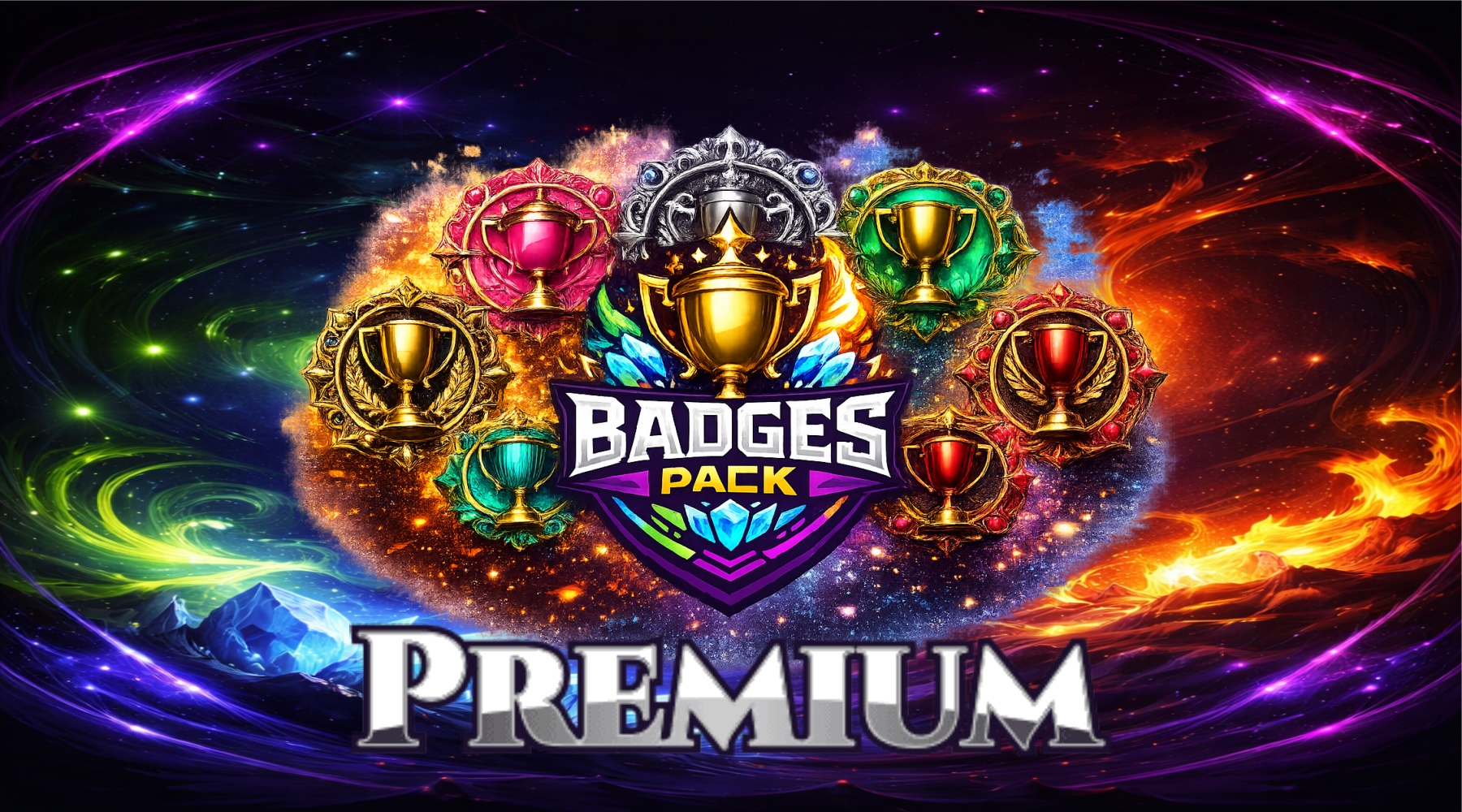 Pack 9 Badges Troféus